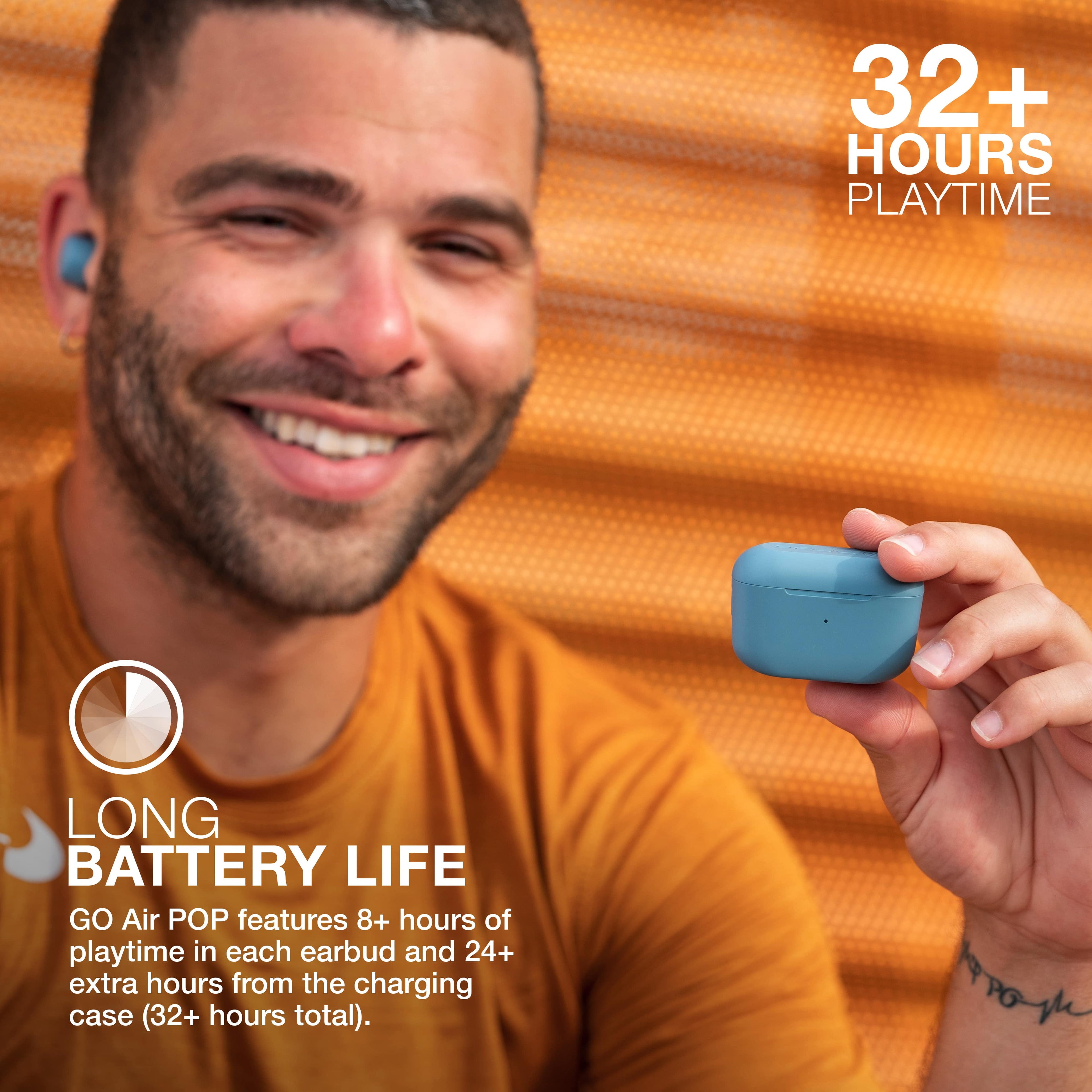 Go Air Pop Bluetooth Earbuds, True Wireless with Charging Case