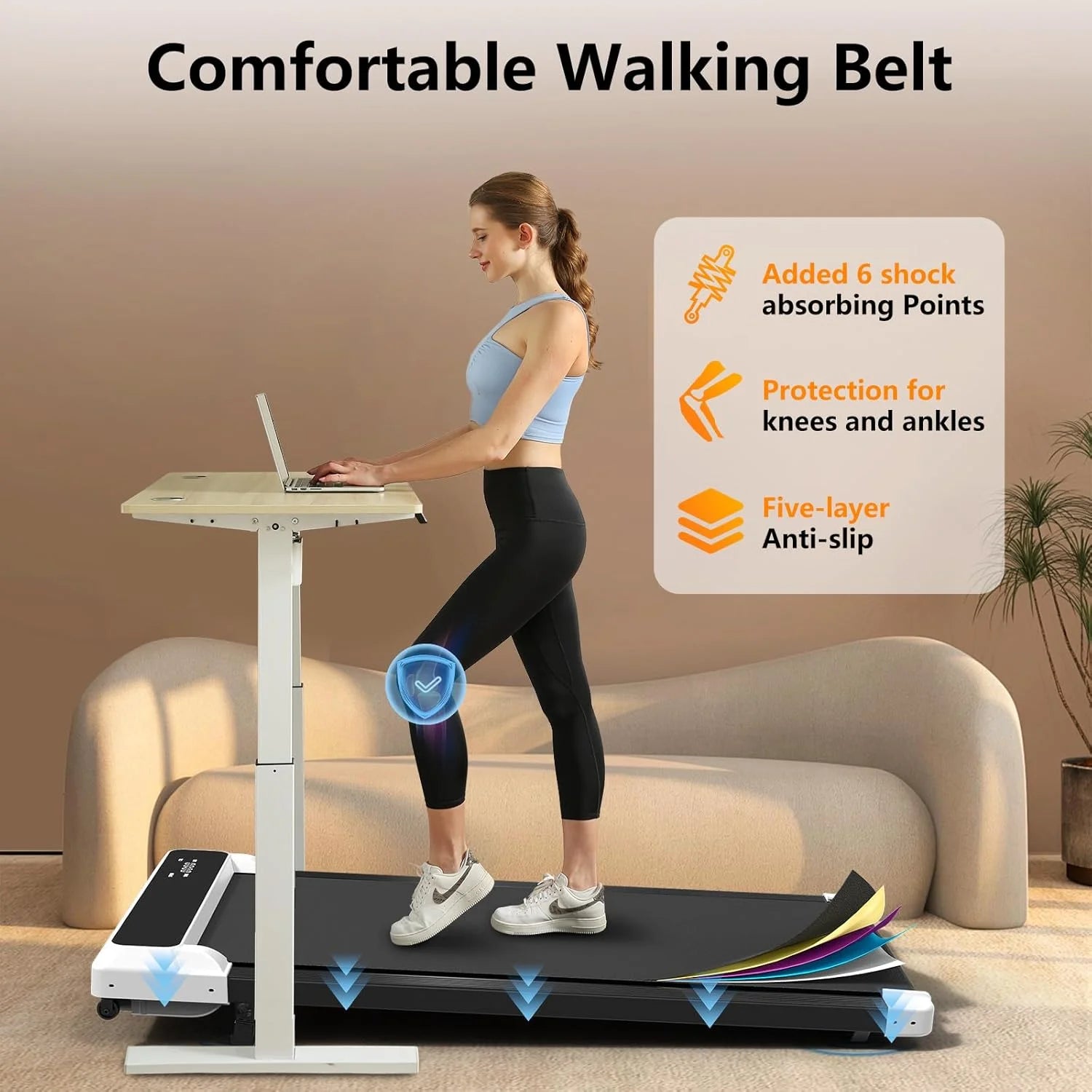 Walking Pad Treadmill, Incline Treadmill for Home Office, 2.5 HP Quiet, Treadmill with Extra Wide Running Belt, Remote Control, LED Display
